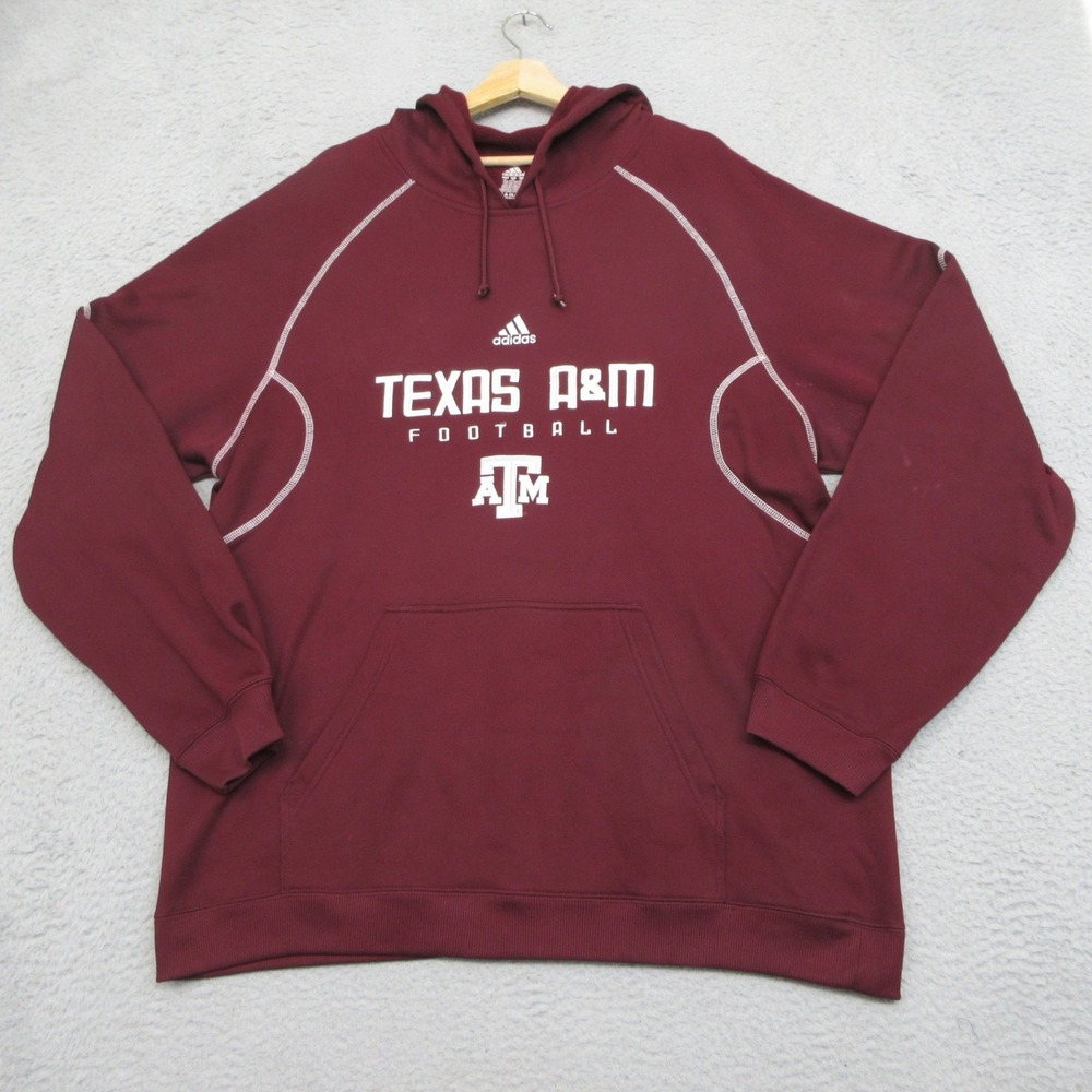 Texas A&M Football Adidas Hoodie Men XL Maroon Gorpcore Streetwear Academia